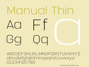 Manual-Thin Version 1.000;PS 001.000;hotconv 1.0.88;makeotf.lib2.5.64775 Font Sample