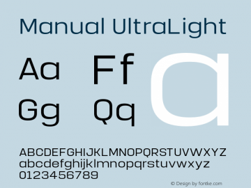 Manual-UltraLight Version 1.000;PS 001.000;hotconv 1.0.88;makeotf.lib2.5.64775 Font Sample