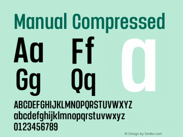 Manual-Compressed Version 1.000;PS 001.000;hotconv 1.0.88;makeotf.lib2.5.64775 Font Sample