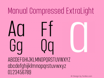 Manual-CompressedExtraLight Version 1.000;PS 001.000;hotconv 1.0.88;makeotf.lib2.5.64775 Font Sample