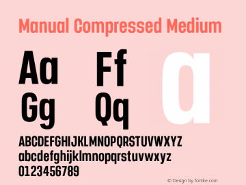 Manual-CompressedMedium Version 1.000;PS 001.000;hotconv 1.0.88;makeotf.lib2.5.64775 Font Sample