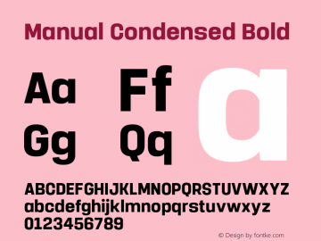 Manual-CondensedBold Version 1.000;PS 001.000;hotconv 1.0.88;makeotf.lib2.5.64775 Font Sample