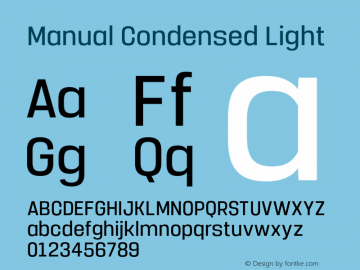 Manual-CondensedLight Version 1.000;PS 001.000;hotconv 1.0.88;makeotf.lib2.5.64775 Font Sample