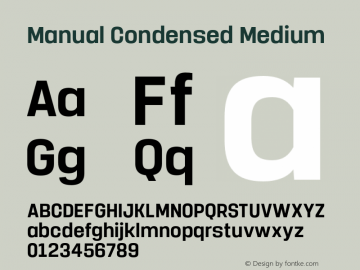 Manual-CondensedMedium Version 1.000;PS 001.000;hotconv 1.0.88;makeotf.lib2.5.64775 Font Sample