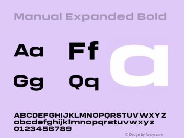 Manual-ExpandedBold Version 1.000;PS 001.000;hotconv 1.0.88;makeotf.lib2.5.64775 Font Sample