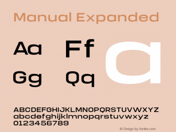 Manual-ExpandedRegular Version 1.000;PS 001.000;hotconv 1.0.88;makeotf.lib2.5.64775 Font Sample