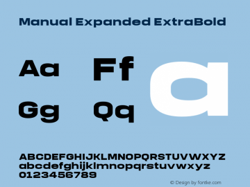 Manual-ExpandedExtraBold Version 1.000;PS 001.000;hotconv 1.0.88;makeotf.lib2.5.64775 Font Sample