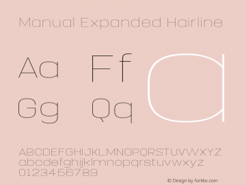 Manual-ExpandedHairline Version 1.000;PS 001.000;hotconv 1.0.88;makeotf.lib2.5.64775 Font Sample