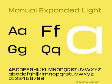 Manual-ExpandedLight Version 1.000;PS 001.000;hotconv 1.0.88;makeotf.lib2.5.64775 Font Sample