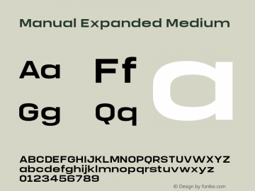 Manual-ExpandedMedium Version 1.000;PS 001.000;hotconv 1.0.88;makeotf.lib2.5.64775 Font Sample