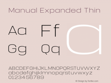 Manual-ExpandedThin Version 1.000;PS 001.000;hotconv 1.0.88;makeotf.lib2.5.64775 Font Sample