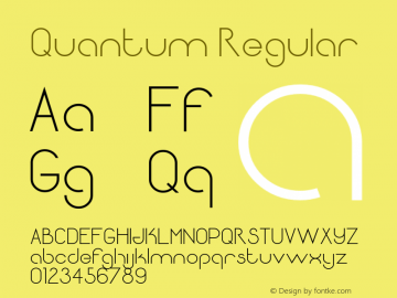 Quantum Version 1.00 March 20, 2016, initial release Font Sample
