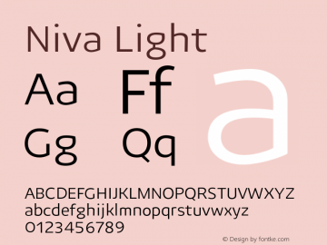 Niva-Light Version 3.030;PS 003.030;hotconv 1.0.88;makeotf.lib2.5.64775 Font Sample