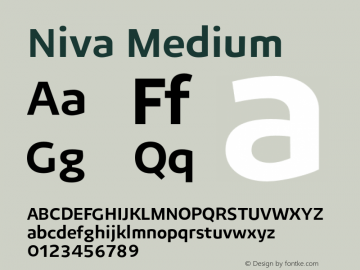 Niva-Medium Version 3.030;PS 003.030;hotconv 1.0.88;makeotf.lib2.5.64775 Font Sample