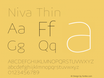 Niva-Thin Version 3.030;PS 003.030;hotconv 1.0.88;makeotf.lib2.5.64775 Font Sample