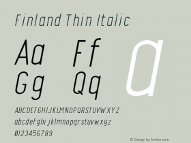 Finland-ThinItalic Version图片样张