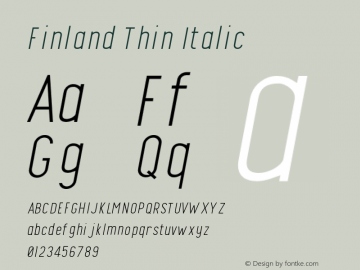 Finland-ThinItalic Version图片样张