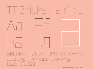 TTBricks-Hairline Version 1.000 Font Sample