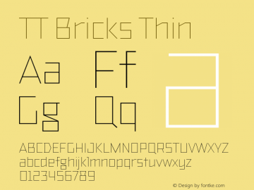TTBricks-Thin Version 1.000 Font Sample