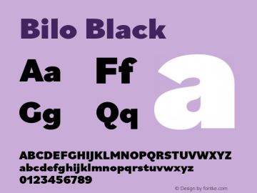 Bilo-Black Version 1.0 | wf-rip DC20180505 Font Sample