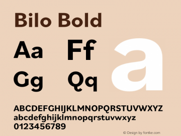 Bilo-Bold Version 1.0 | wf-rip DC20180505 Font Sample