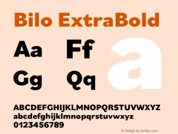 Bilo-ExtraBold Version 1.0 | wf-rip DC20180505 Font Sample