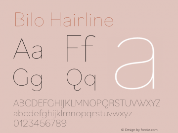 Bilo-Hairline Version 1.0 | wf-rip DC20180505 Font Sample