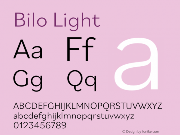 Bilo-Light Version 1.0 | wf-rip DC20180505 Font Sample