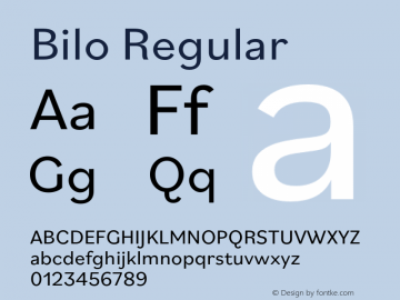 Bilo-Regular Version 1.0 | wf-rip DC20180505 Font Sample
