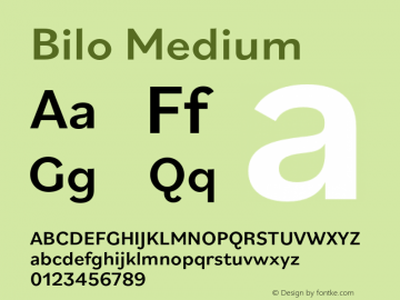 Bilo-Medium Version 1.0 | wf-rip DC20180505 Font Sample