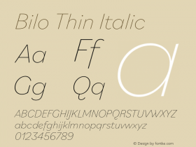Bilo-ThinItalic Version 1.0 | wf-rip DC20180505图片样张