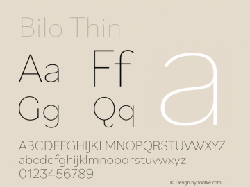 Bilo-Thin Version 1.0 | wf-rip DC20180505 Font Sample