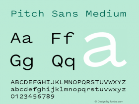 Pitch Sans Medium Version 1.001;February 20, 2017;FontCreator 11.5.0.2427 64-bit图片样张