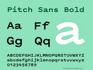 Pitch Sans Bold Version 1.001;February 20, 2017;FontCreator 11.5.0.2427 64-bit Font Sample