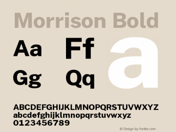 Morrison Bold Version 0.030; ttfautohint (v1.8.1) Font Sample