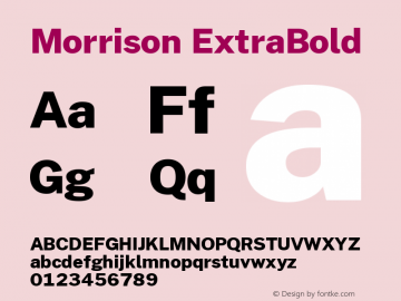 Morrison ExtraBold Version 0.030; ttfautohint (v1.8.1) Font Sample