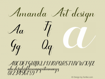 Amanda Art design Version 1.000 Font Sample