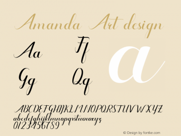 Amanda-Artdesign Version 1.000 Font Sample
