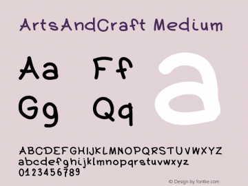 ArtsAndCraft Medium Version 001.000 Font Sample