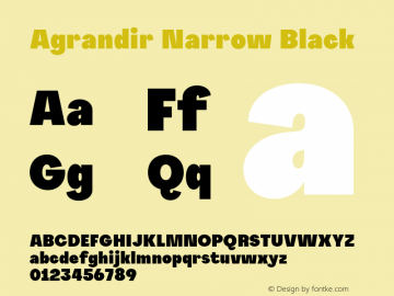 Agrandir-NarrowBlack Version 1.000 Font Sample