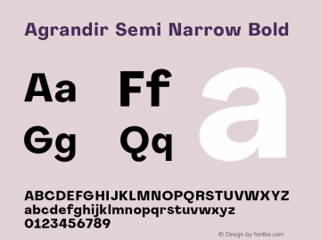 Agrandir-SemiNarrowBold Version 1.000 Font Sample