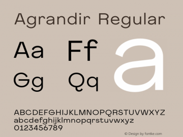 Agrandir-Regular Version 1.000 Font Sample
