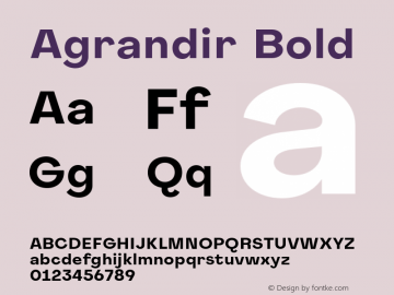 Agrandir-Bold Version 1.000 Font Sample