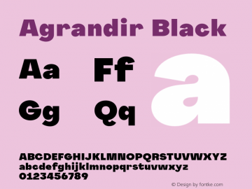 Agrandir-Black Version 1.000 Font Sample