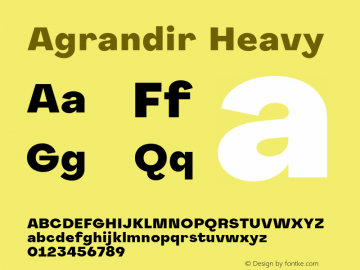 Agrandir-Heavy Version 1.000 Font Sample