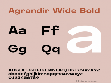 Agrandir-WideBold Version 1.000 Font Sample