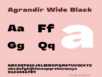 Agrandir-WideBlack Version 1.000 Font Sample