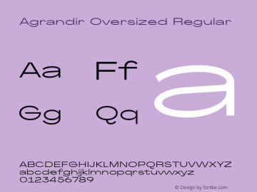 Agrandir-OversizedRegular Version 1.000 Font Sample