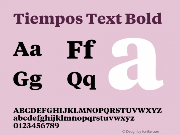 Tiempos Text Bold Version 1.00;August 23, 2016;图片样张