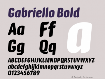 Gabriello Bold Version 1.001;September 17, 2018;图片样张